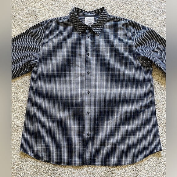 Calvin Klein Garment Wash Men’s Plaid Long Sleeve Button Down Blue Size XXL - Picture 2 of 10